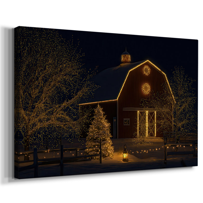 Amber Pines Carol - Toile tendue avec châssis de qualité supérieure, H 12 po x l 18 po