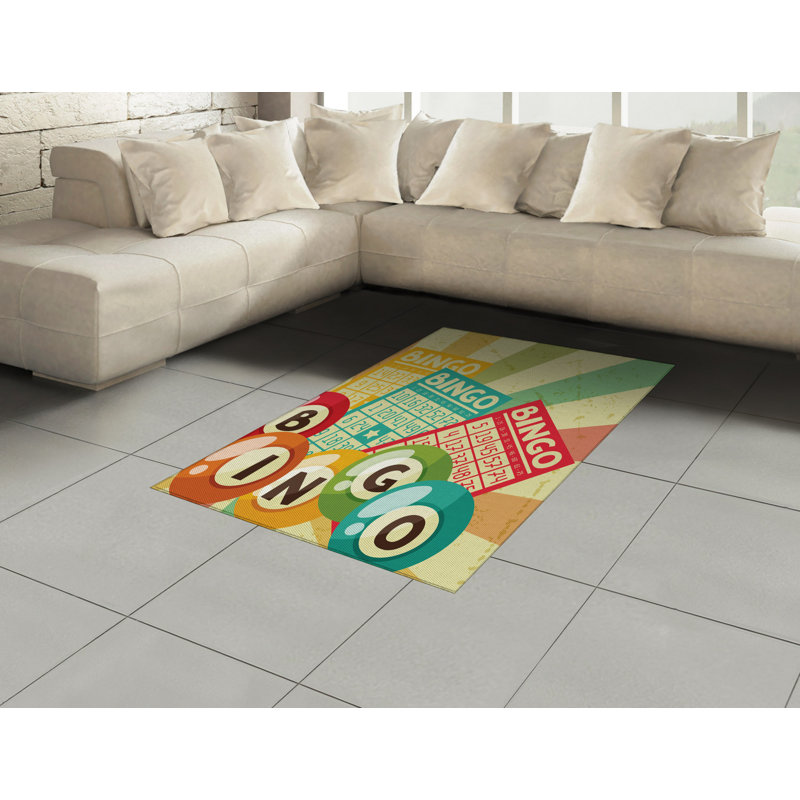Tapis décoratif rétro en fibres à haute densité, Rectangle— 4 pi x 5 pi 8 po