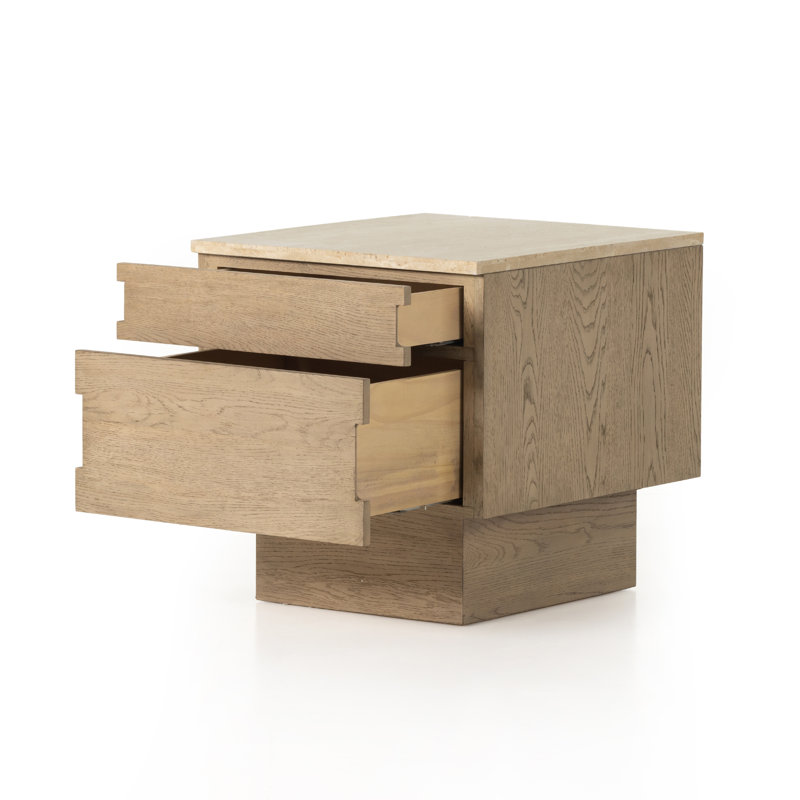 Jaylen 2 - Drawer Solid Wood Nightstand
