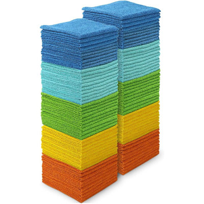 Microfiber Cleaning Cloths 100-Pack – Ultra Soft, Super Absorbent Reusable Towels for Car, Kitchen, Home & General Cleaning