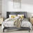 Bowdoin Modern Linen Upholstered Wingback Platform Bed with Wooden Slats-47617074-47617072
