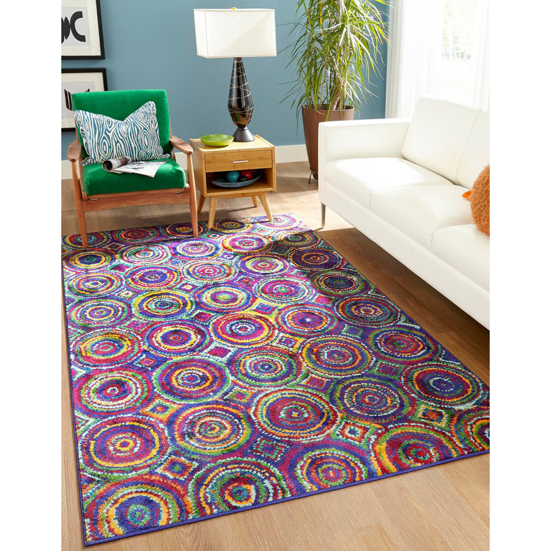 Geometric Indoor Rug, Rectangle 4' x 6'