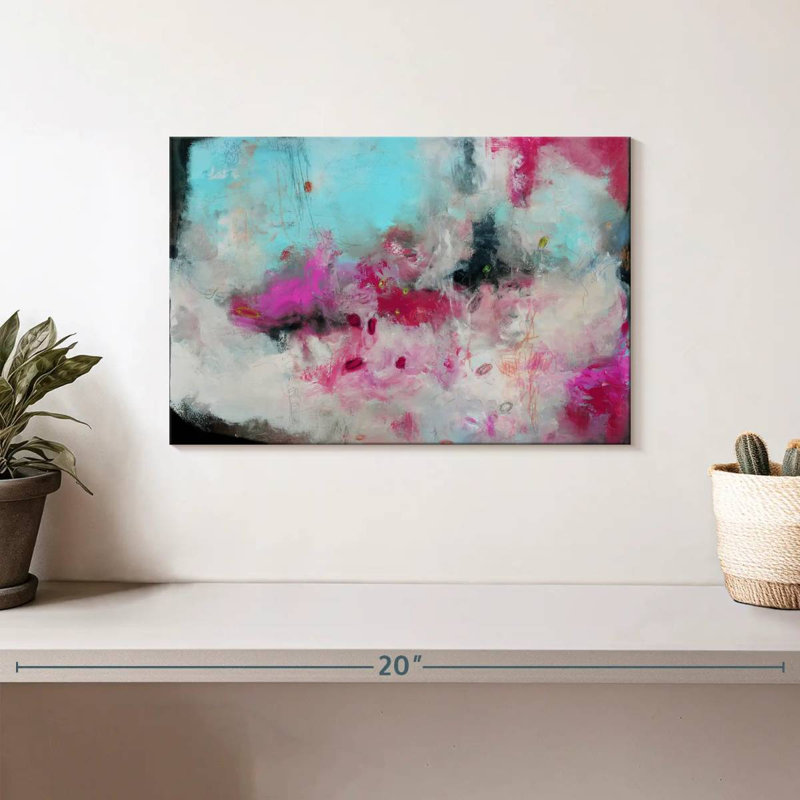 Avery - Abstraction rose et bleue I, H 8 po x l 12 po