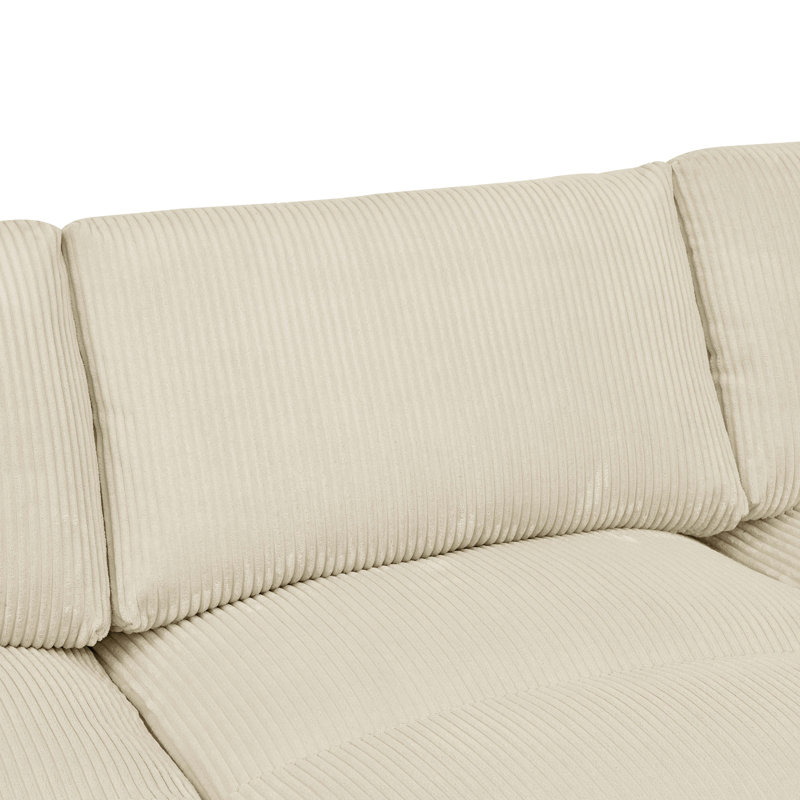 Large Arms Cordory Upholstered Modular Sectional With 2 Ottomans