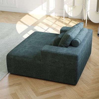 55"x55" Chaise Oversized Lounge Couch Upholstered Chenille Sofa Bed for Living Room by Latitude Run