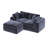 Boneless 79" Compact Cloud-Style Sectional, Chenille Sofa With Ottoman, High-Density Boneless Compression Foam-1918529836-1917534292