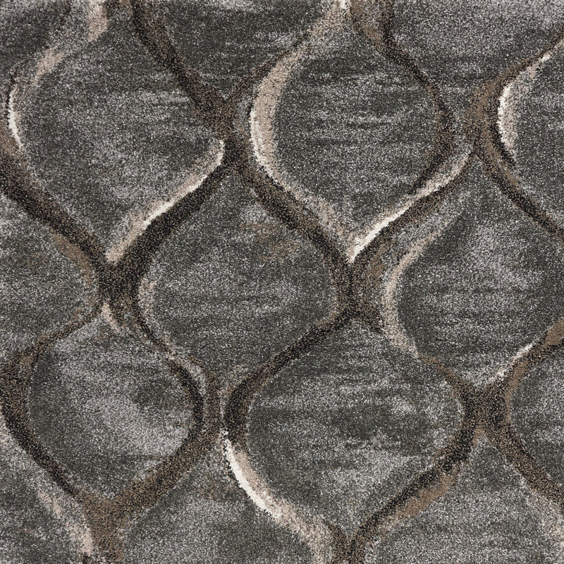 Rectangle McBain Power Loom Charcoal Area Rug, Rectangle 3'3" x 5'3"