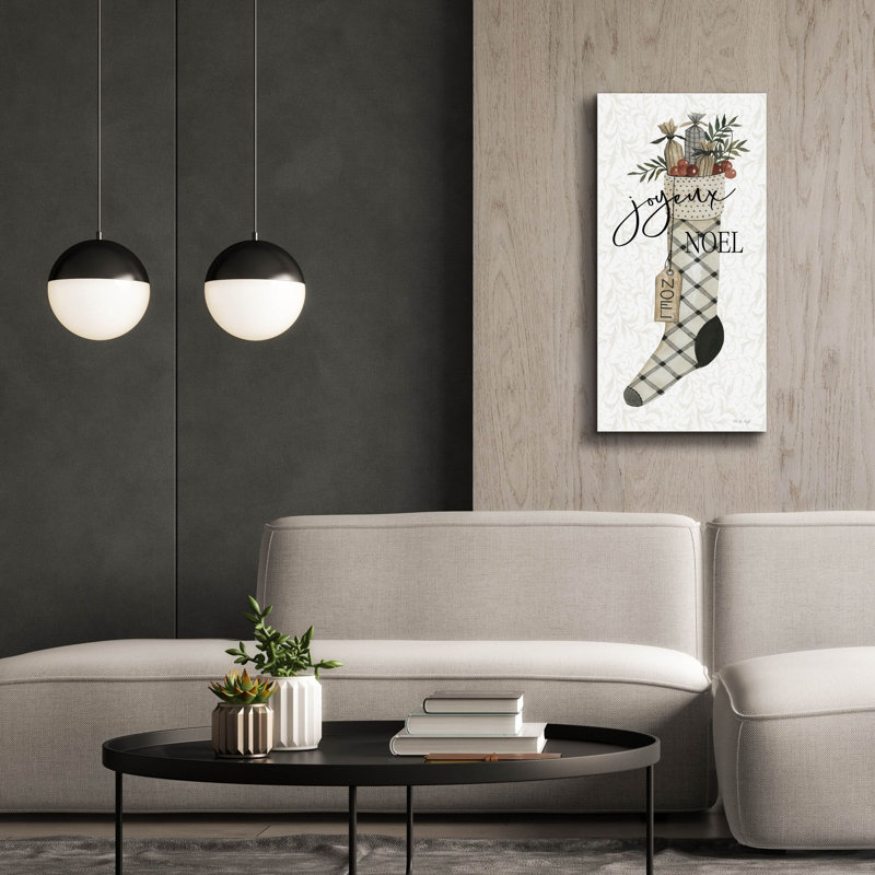  «Noel Stocking» par Cindy Jacobs, art mural sur toile, 20 po x 40 po, H 40 po x l 20 po