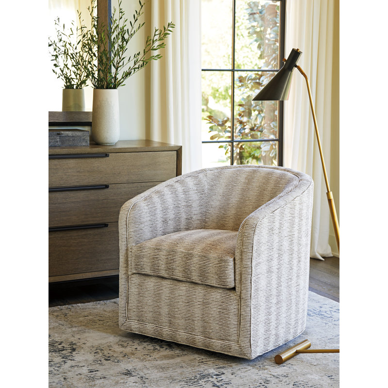 Fauteuil demi-tonneau pivotant rembourré Zanzibar