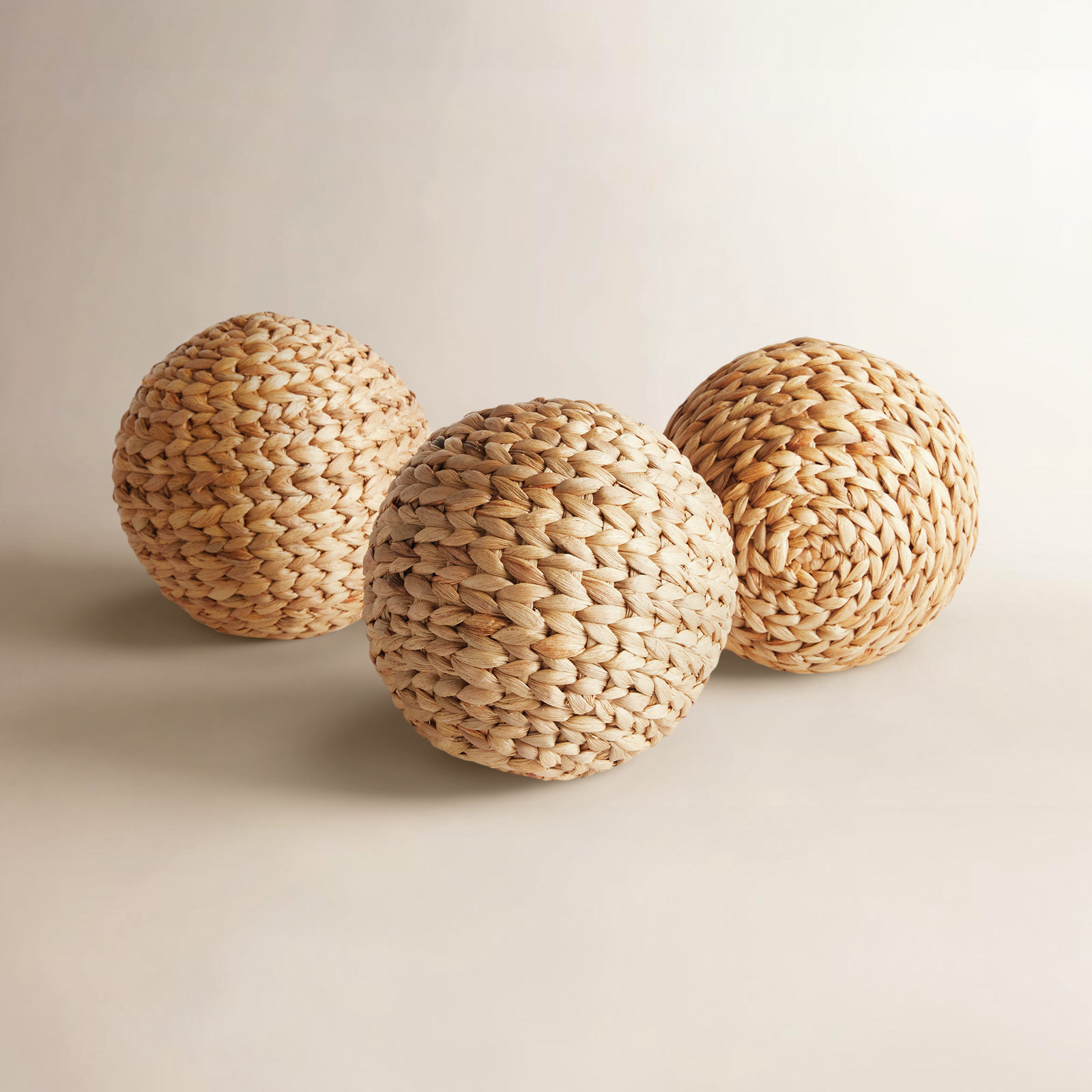 3-Piece Water Hyacinth Orbs Vase Filler, 6.5" H x 6.5" W x 6.5" D
