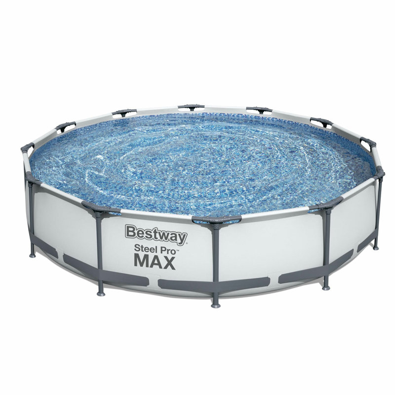 Bestway Steel Pro Max 12' x 30" Round Above Ground Frame Pool & Flowclear Cover