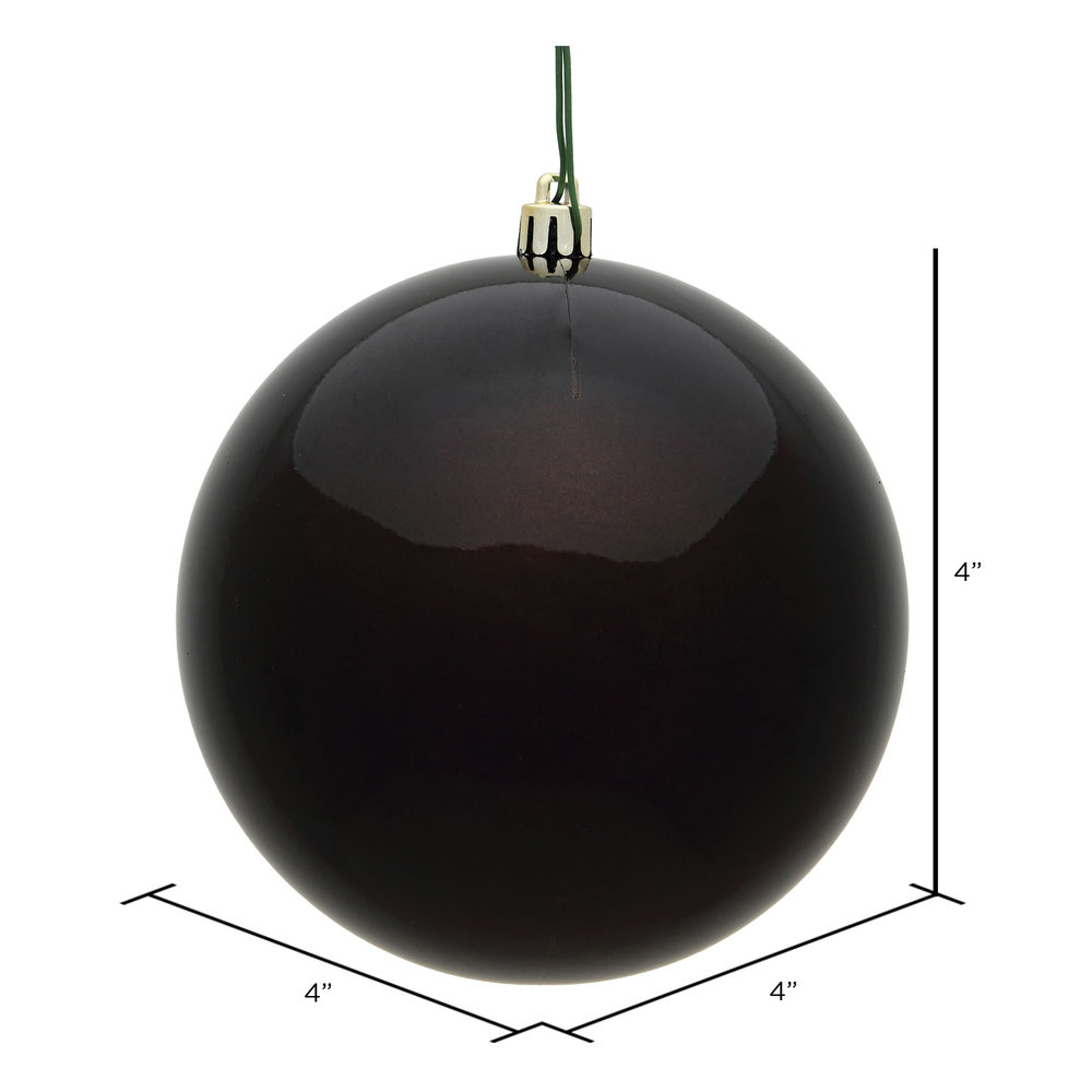 Holiday Décor Ball Ornament, Chocolate, 4" H x 4" W x 4" D