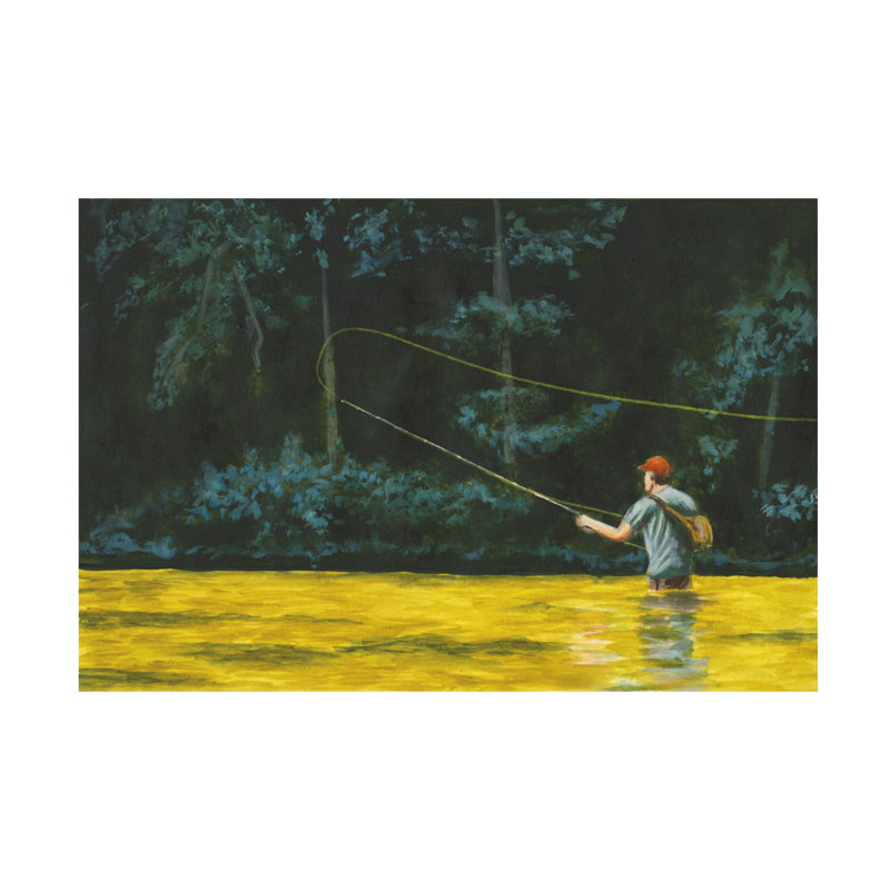 Art mural sur toile tendue - art mural Michael Willett «Fly-pêche après-midi II» pour le salon, la chambre à coucher ou le bureau - 22 x 32
