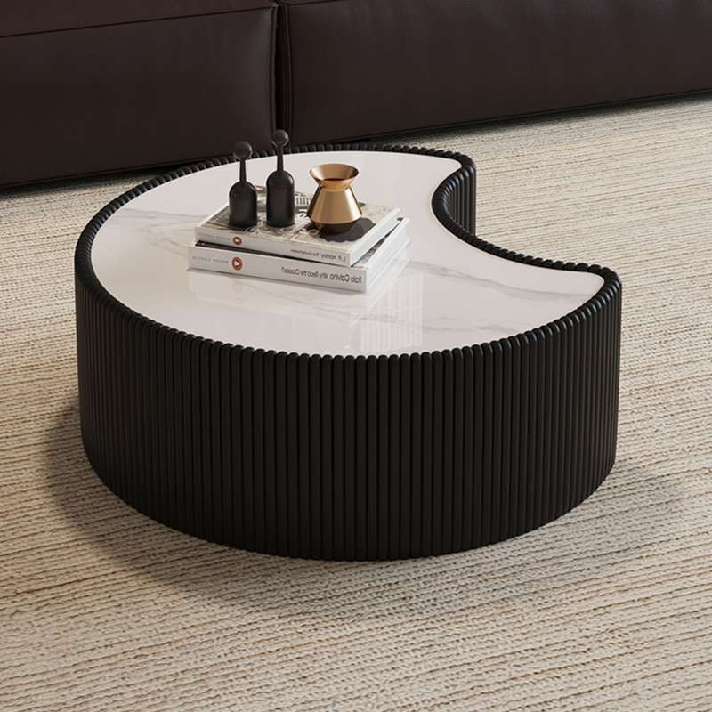 Cuir de forme irrégulière Buerger avec base robuste, Noir