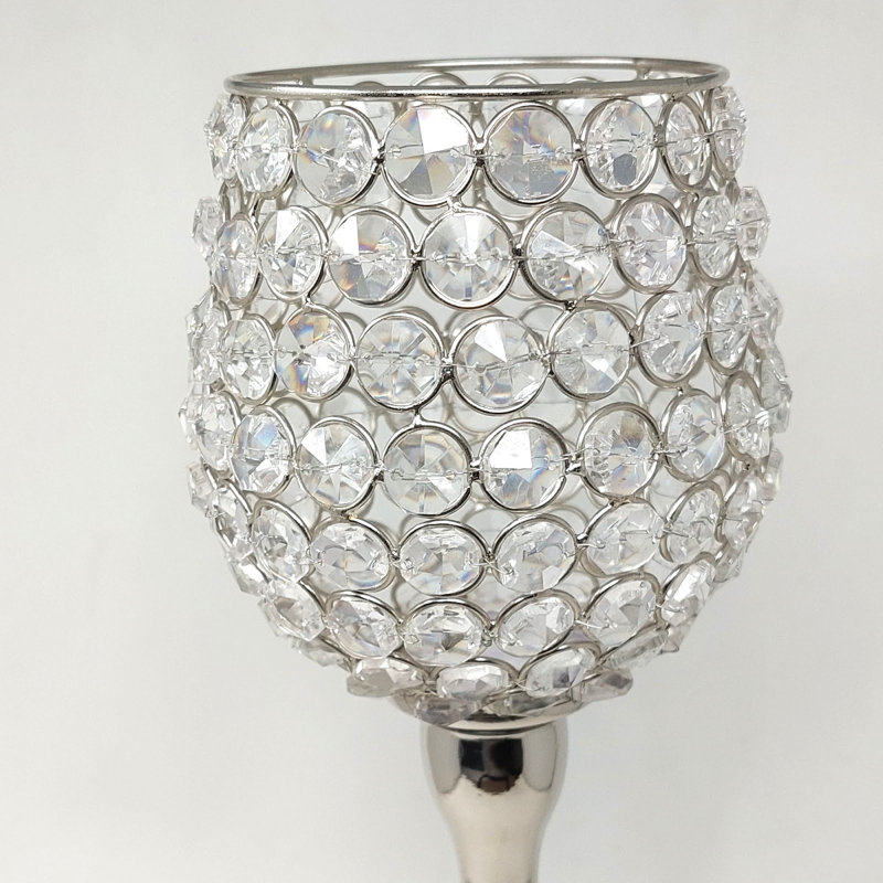 Tabletop Votive Holder, Silver, 19" H x 5" W x 5" D