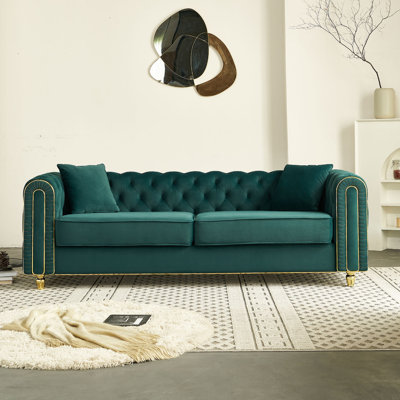 Tufted Sofa With 2Pcs Of Toss Pillows