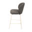 Tabouret de comptoir gris transitionnel de 2, siège rembourré rond avec rembourrage en mousse, support en métal pour le siège en tissu de la salle à manger, cadre