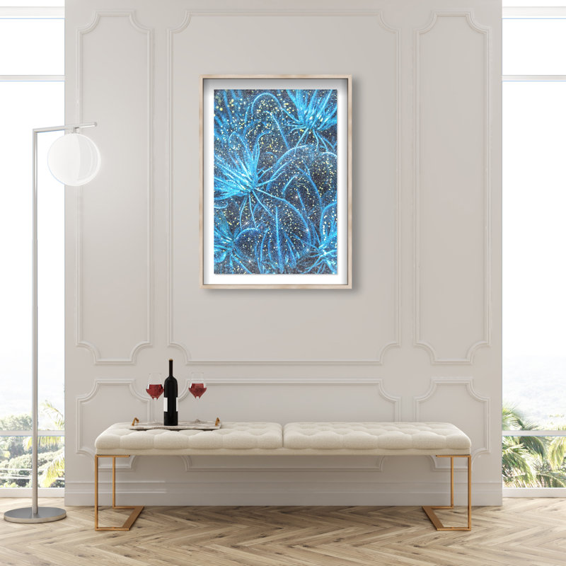 Neon Garden Print by Oliver Gal, 37.5"H x 25.5"W, Natural Oak Shadowbox