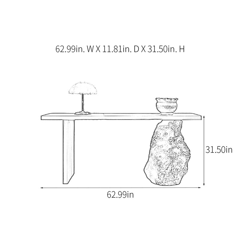 Console Retro Minimalist Elegant Art, H 31,5 po x l 62,99 po x P 11,81 po