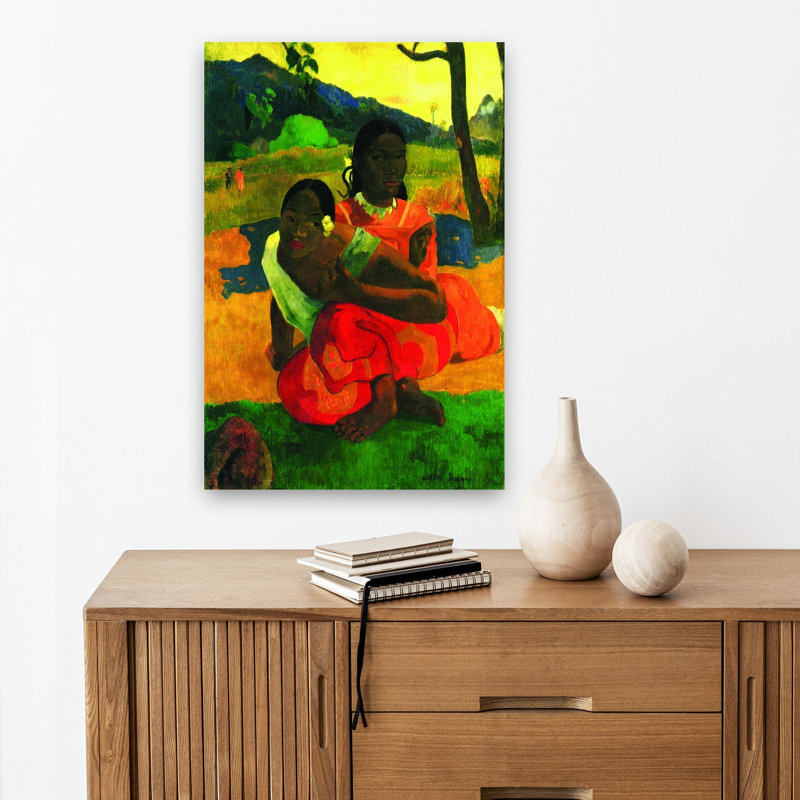 Nafea, Faaipoipo, 1892, impression d'art classique paysage moderne coloré, H 18 po x l 12 po