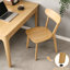 Chaise d'appoint de salle à manger en bois massif naturel sans accoudoirs avec panneau arrière arrondi arrondi, siège en bois massif fabriqué à la main minimaliste pour le salon de la cuisine et le bistro commercial