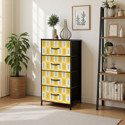 Commode à 4 tiroirs avec rangement vertical et crème
