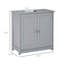 Armoire de salle de bain sous le lavabo avec 2 portes et tablette, meuble-lavabo à piédestal