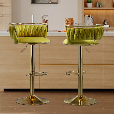 Christal Swivel Upholstered Adjustable Height Counter Stool