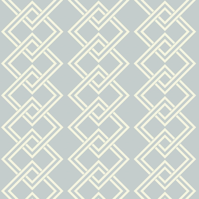 Mod Block - Wallpaper, Blue, Faux Grasscloth, Non-Pasted