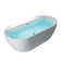 72'' x 35.375'' Freestanding Acrylic Double Ended Bathtub with Wide Rim,  - Available in Glossy White/Black, with 5 Finish Options for Trim