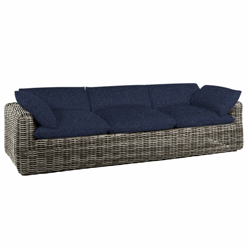 Montecito Woven Sofa - Raffia, Welt, Raffia, Intermix Indigo