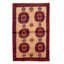 Tapis brun clair / rouge en laine noué à la main