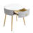 19.6'' Easy Assembly End Tables With High Gloss Faux Marble Tabletops-603188818
