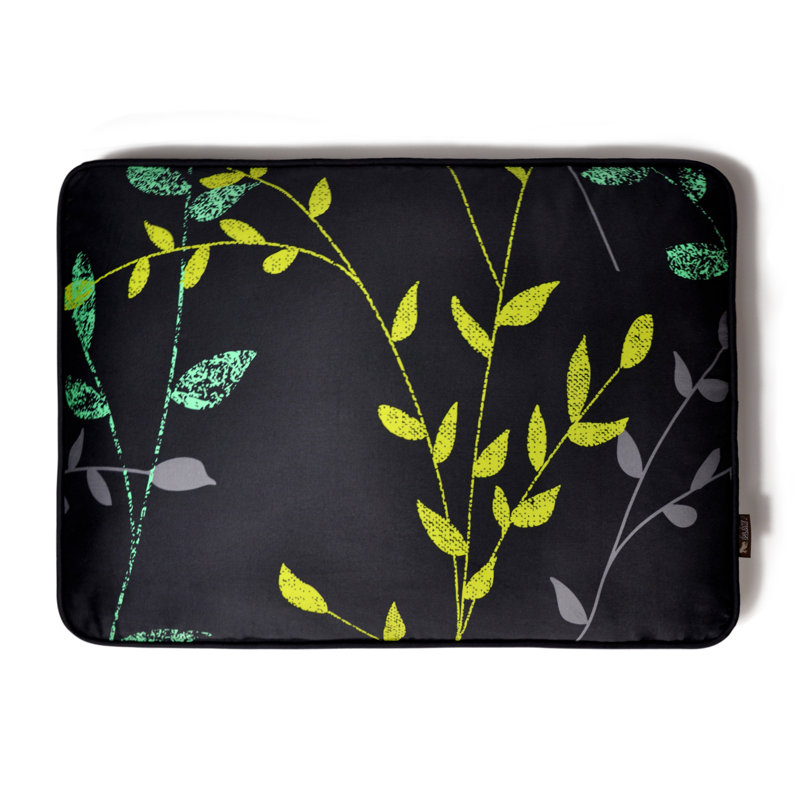 Greenery Rectangular Dog Pillow Bed, Large (42" W x 31" D x 5" H), Slate Grey / Dark Grey