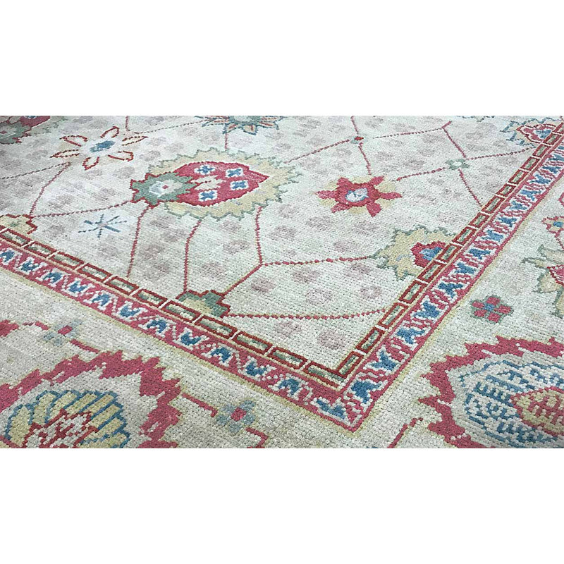 Tapis beige et doré de haute qualité noué à la main