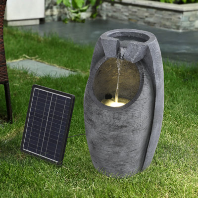 Outdoor Urn Fountain with Lights