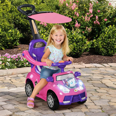 Scooters pour enfants en métal rose avec métal 3 po, tout-petits de 12 à 36 mois, PP rose et métal