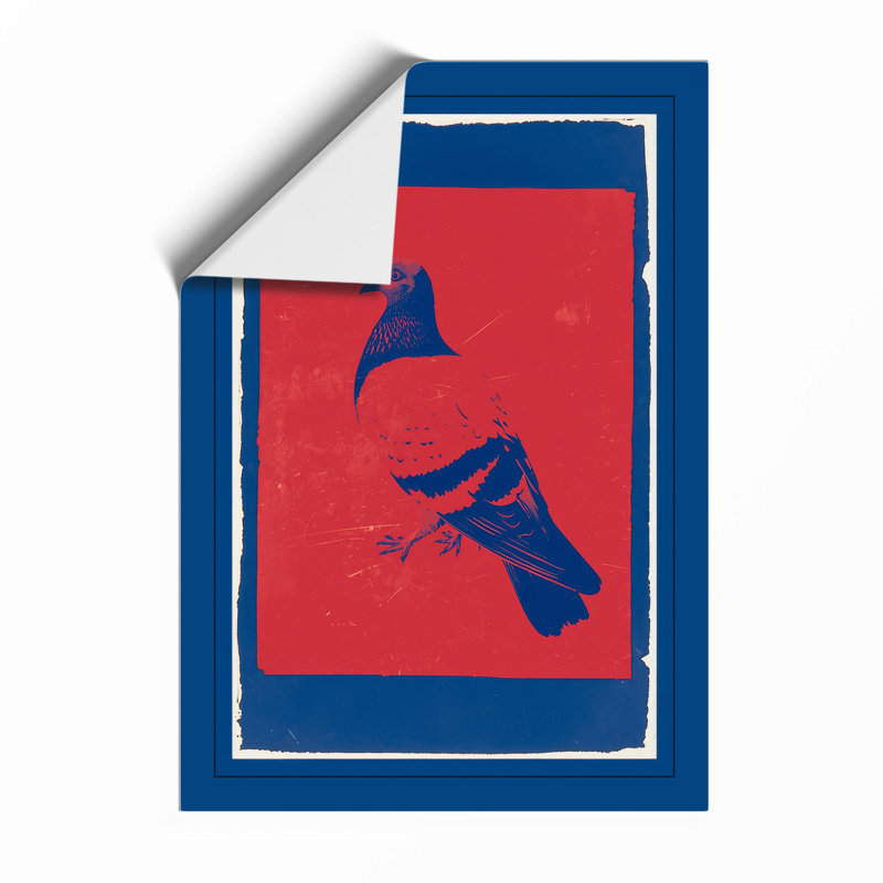 Two Birds in Profile Geometric - Framed Print, A1 - 84.1 x 59.4 cm, Unframed