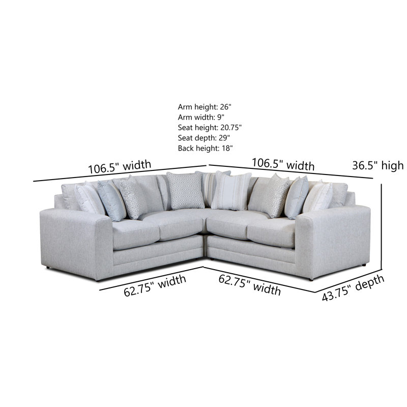 Canapé modulaire réversible de 107 po de largeur