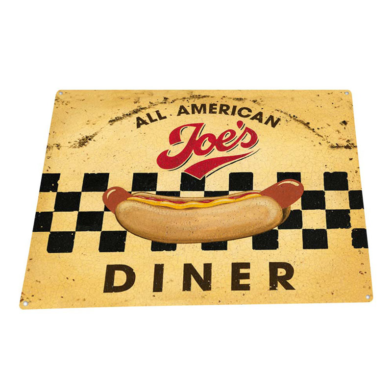 Retro Joes Diner sur impression métallique, H 11,5 po x l 15,5 po x P 0,04 po