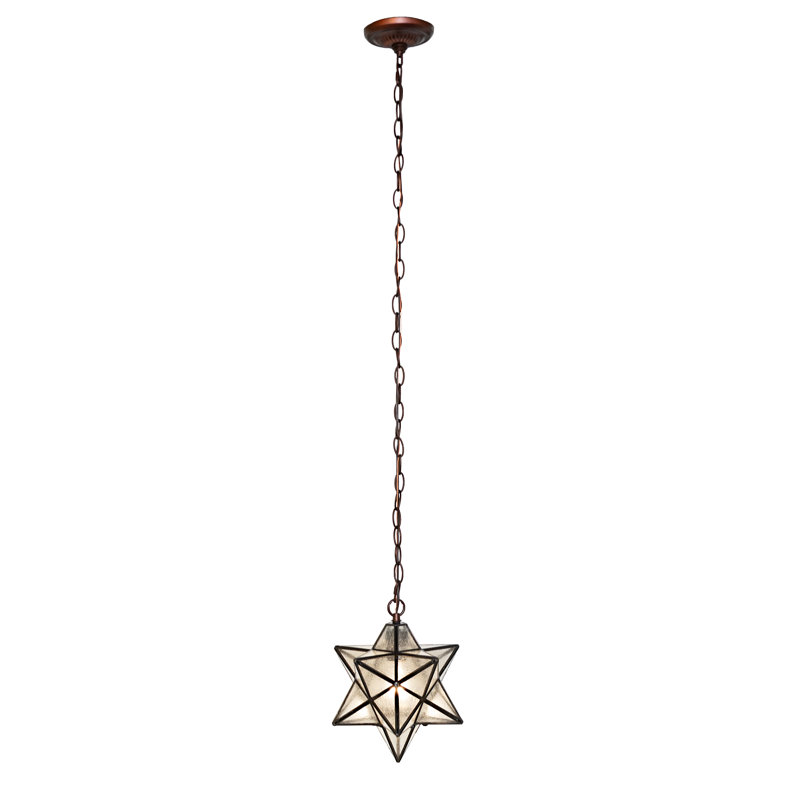 Moravian Star 1 - Light Pendant, 13" H x 9" W x 9" D, Seedy - Mini