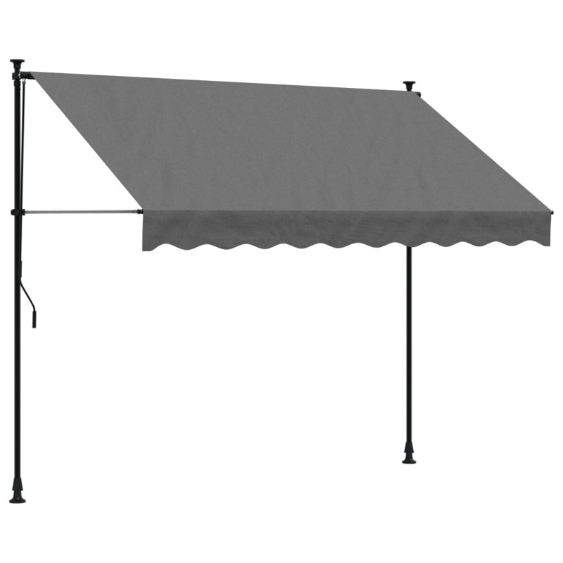 Vidaxl Retractable Awning Anthracite Steel, 118.1" H x 98.4" W x 59.1" D