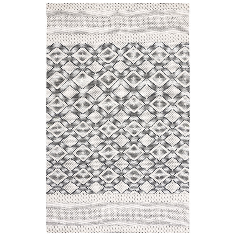 Tapis géométrique en laine / coton tissé à la main Allyx, Rectangulaire 3 pi x 5 pi