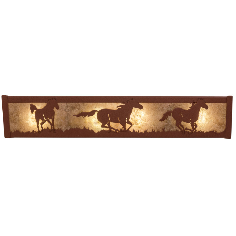 Vanity Light, Silver, Rust, 4.5" H x 24" W x 5.5" D