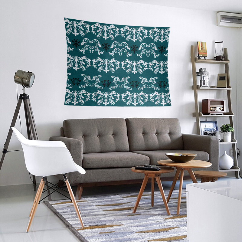 Tapisserie baroque microfibre Philadelphia Football, H 51 po x l 60 po, Vert foncé / noir / blanc