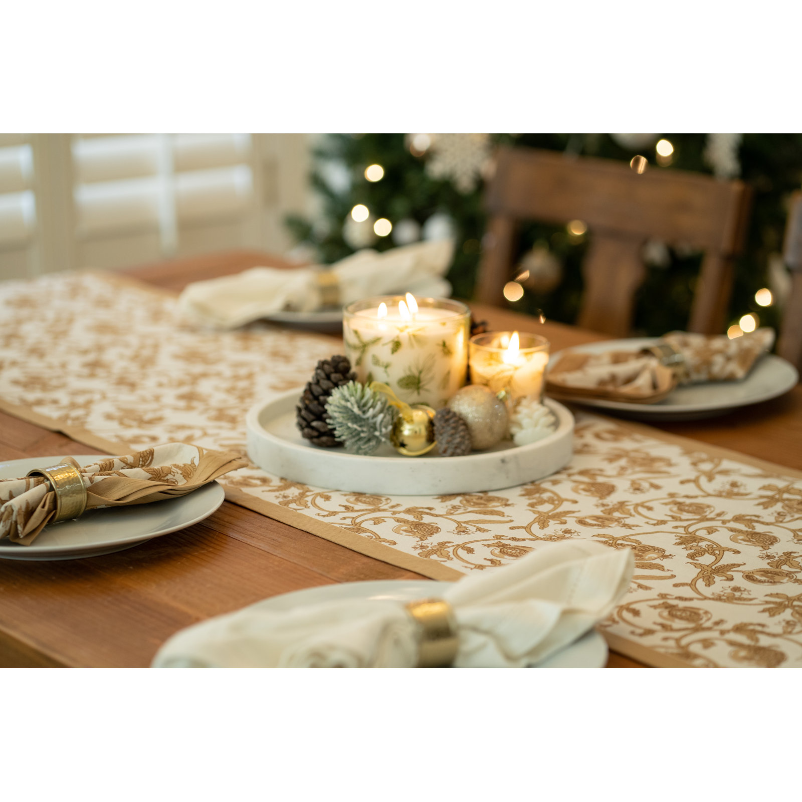 Bryah Cornflower Tea Towels 20" x 30", Mustard