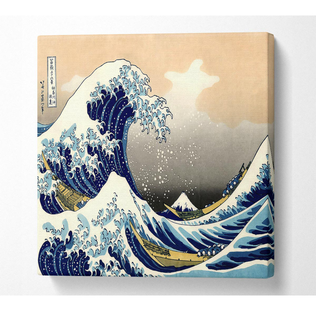 Hokusai Eine große Welle vor Kanagawa Square Canvas Druck