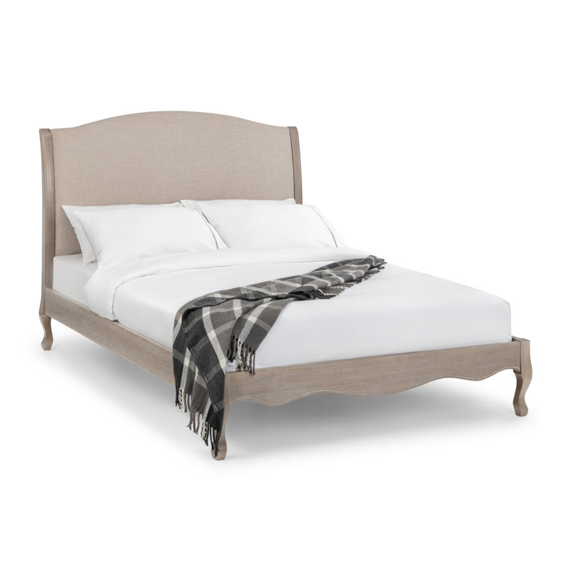 Felicity Upholstered Bed, Kingsize (5'), Limed Oak/Oatmeal Linen