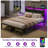 Bed Frame with Headboard, Metal Platform bed with LED Lights, Power Outlets & Under-Bed Storage-88418600-88418603-88418601