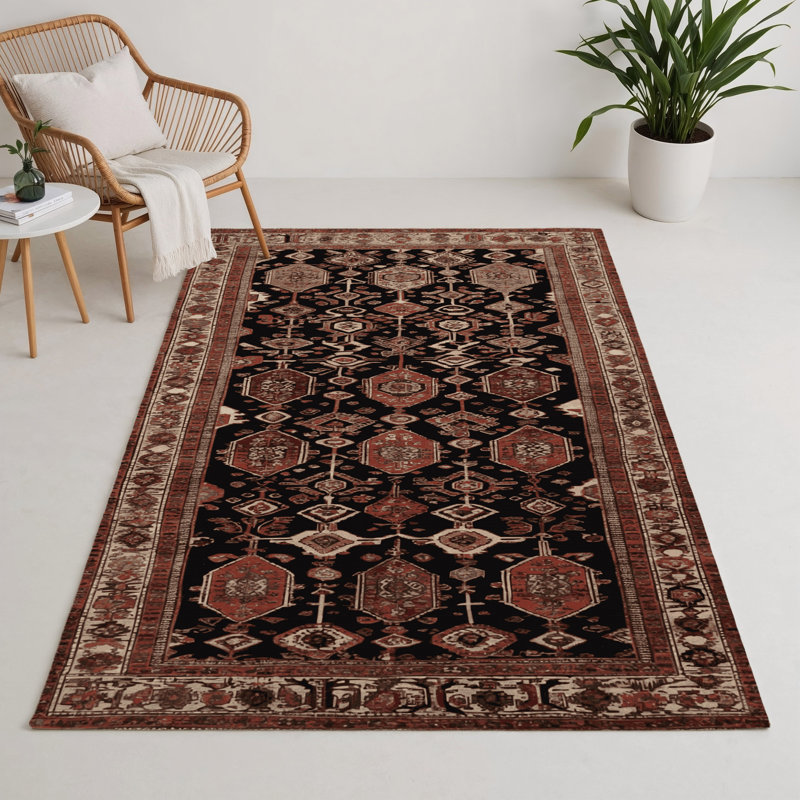 Turkish Brown Indoor and Outdoor Area Rug, Rectangle 5' x 7'